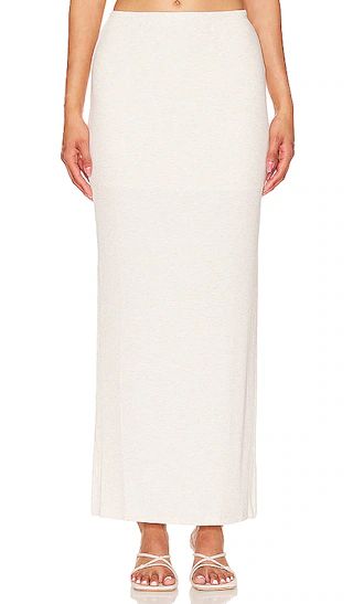 Steph Rib Skirt in Heather White | Revolve Clothing (Global)