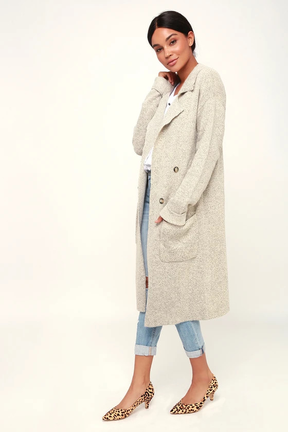 Cuddle Club Beige Long Sleeve Sweater Coat | Lulus (US)
