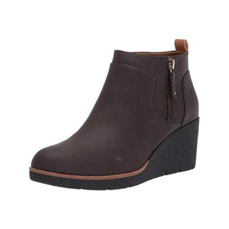 DR SCHOLLS Womens Brown Insole Technology Cushioned Bianca Round Toe Wedge Zip-Up Booties 9 M | Walmart (US)