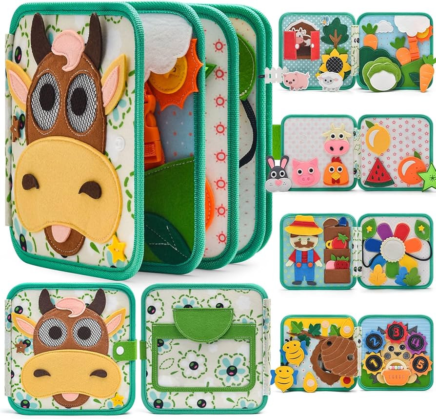Montessori Busy Book for Toddlers 1-3, Felt Quiet Book & Busy Board for Preschool Learning, Fine ... | Amazon (US)