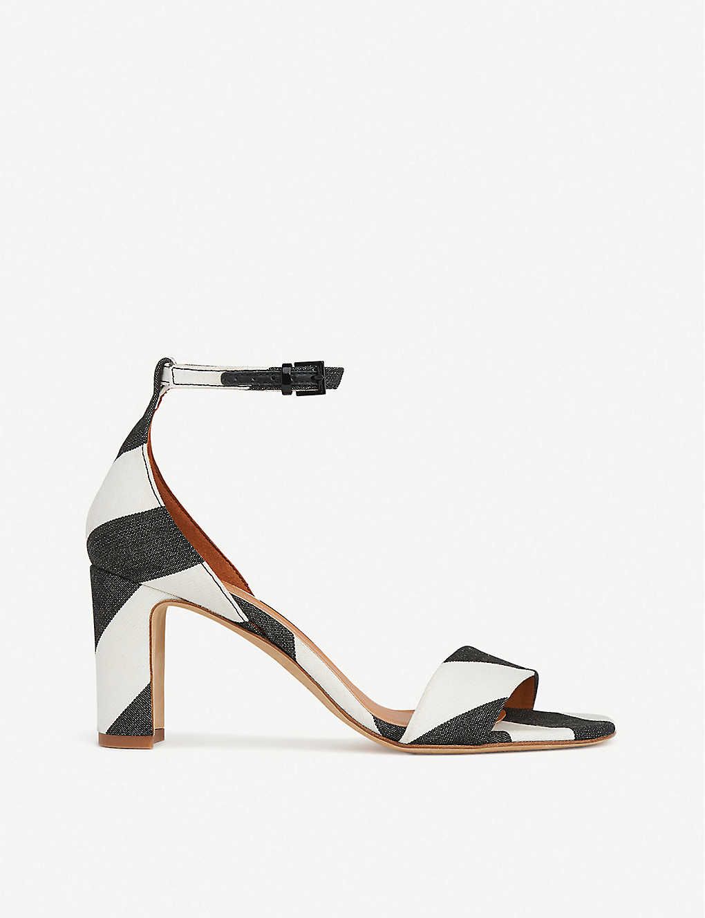 Nissi striped satin heeled sandals | Selfridges
