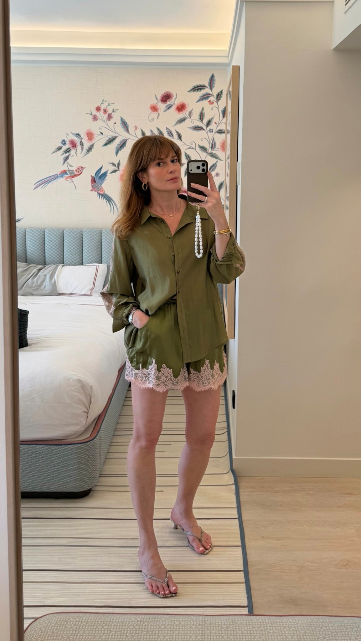 Shirt and shorts coord
Snakeskin kitten heels

#LTKspring #LTKuk #LTKshoes