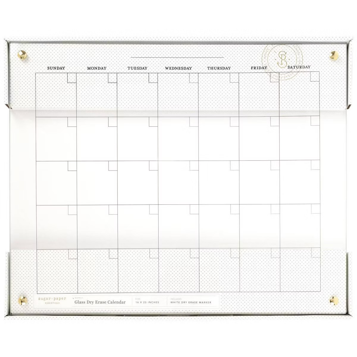 20"x16" Glass Dry Erase Calendar - Sugar Paper Essentials | Target