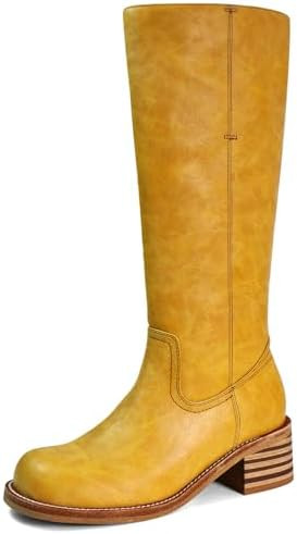 VBDB Women's Knee High Boots Square Toe Chunky Block Heel Long Boots for Women Comfortable Low He... | Amazon (US)