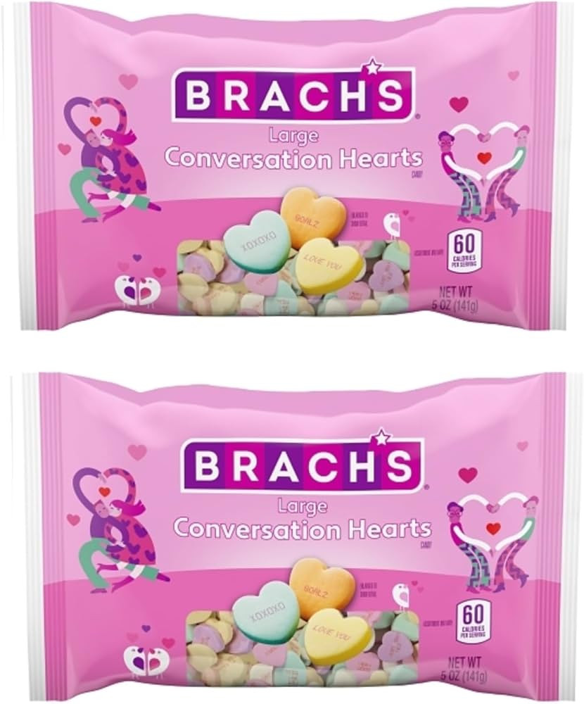 Conversation Hearts by Smiling Sweets - Large Conversation Hearts 5 Ounce Bags - Pack of 2 - Grea... | Amazon (US)