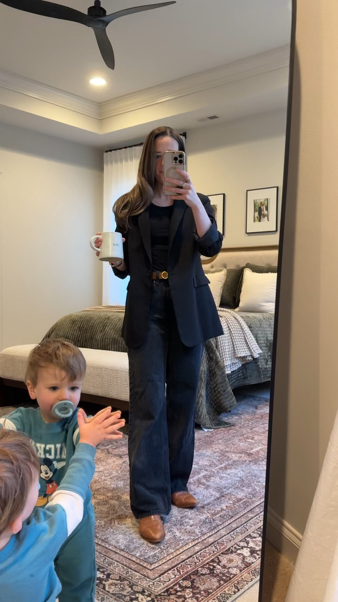 Business casual mom outfit with wide leg jeans

Black blazer layered over a simple black tee + dark wash wide leg jeans + brown leather accessories.

This is my go-to elevated casual look for meetings, church, or when I want to look polished but still comfortable.

Search terms this fits:
• Business casual outfit women
• Blazer and jeans outfit
• Wide leg jeans outfit
• Casual work outfit mom
• Elevated everyday style

Classic pieces you can repeat all year  

#LTKootd #LTKWorkwear #LTKmomlife