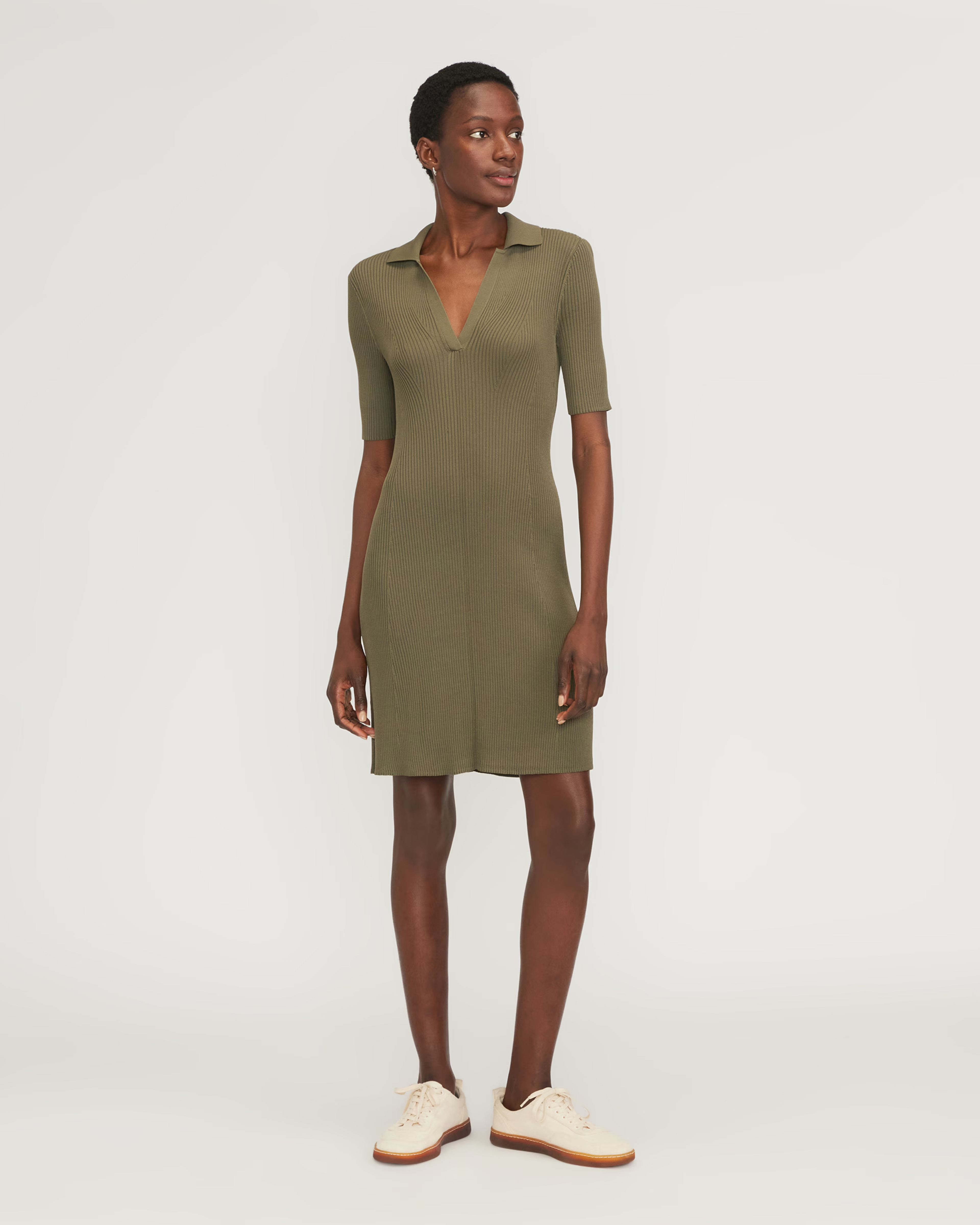 The Ribbed Short-Sleeve Polo Dress | Everlane