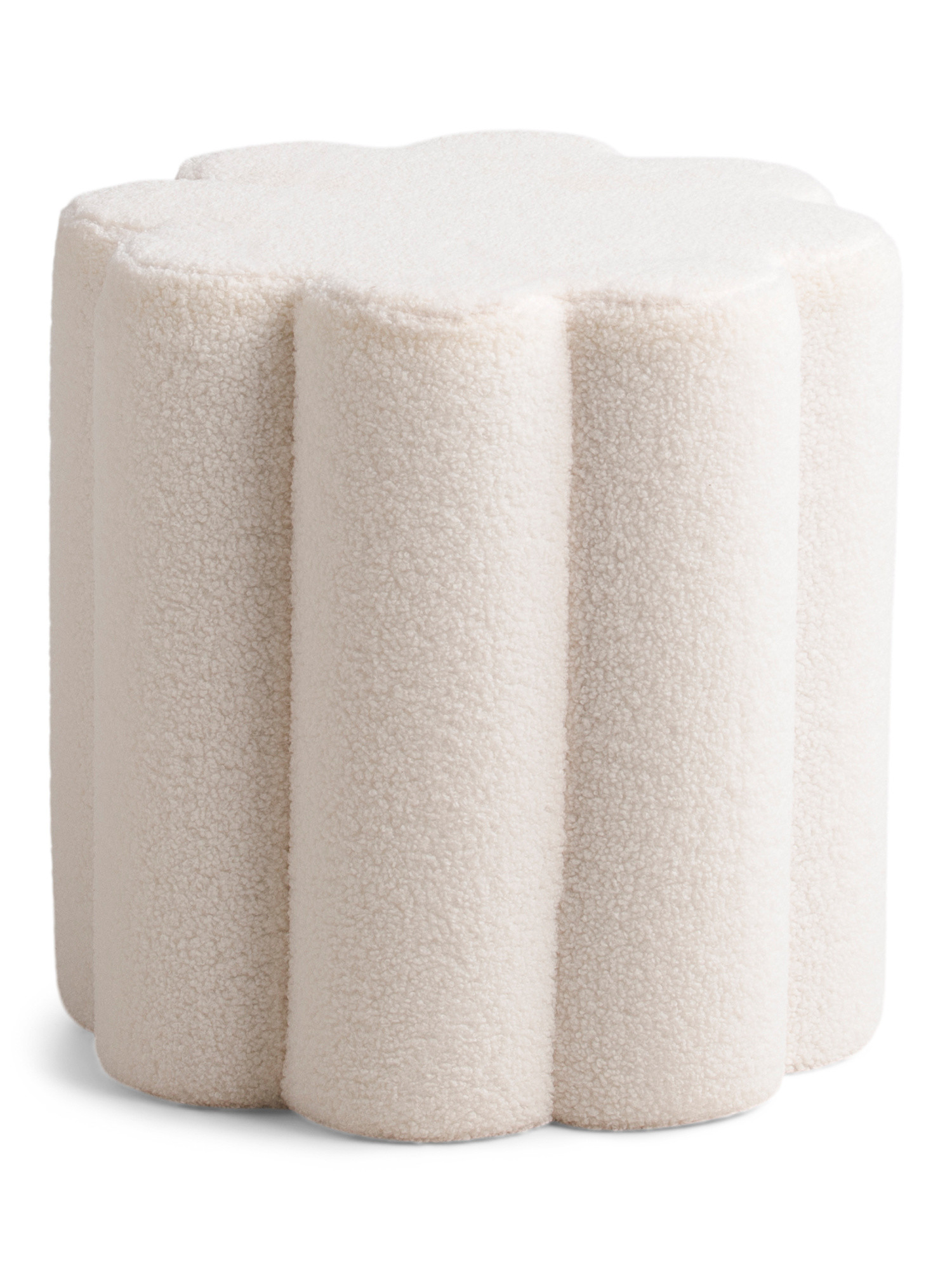 Petal Shaped Boucle Ottoman | TJ Maxx