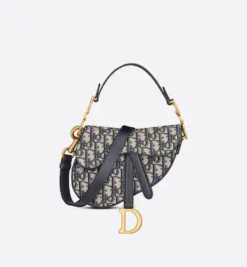 Mini Saddle Bag with Strap Blue Dior Oblique Jacquard | DIOR | Dior Couture