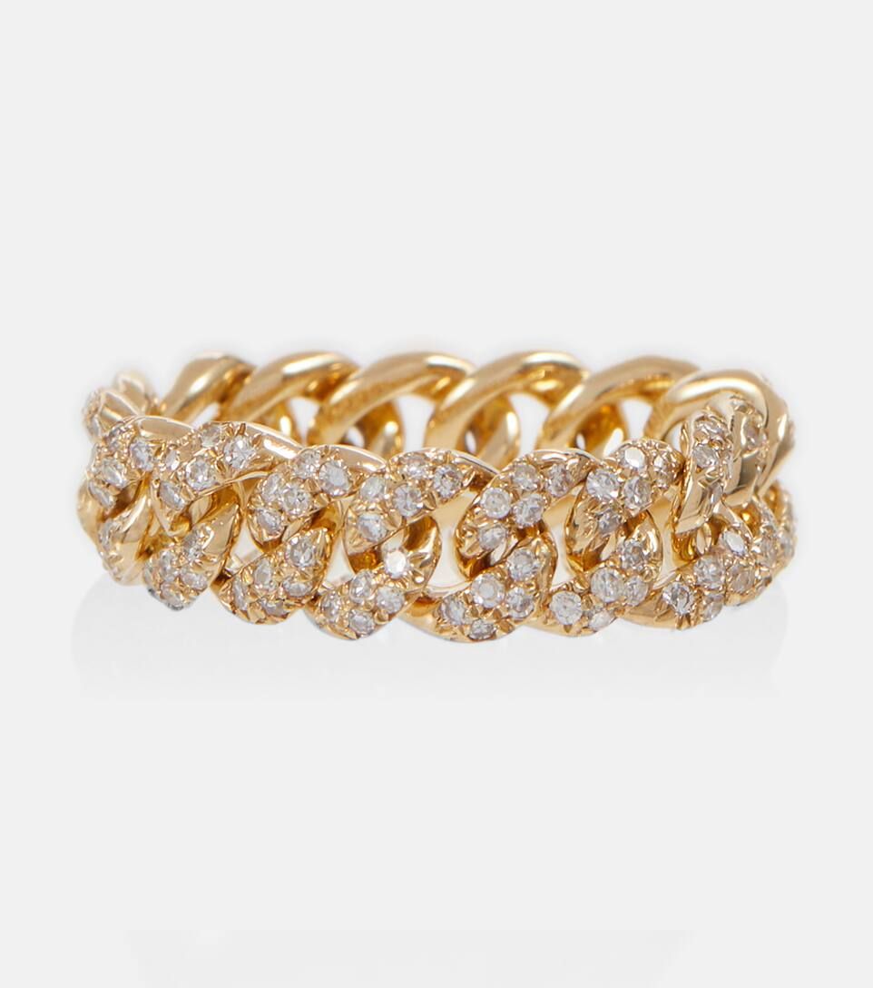 18kt gold chain ring with diamonds | Mytheresa (UK)