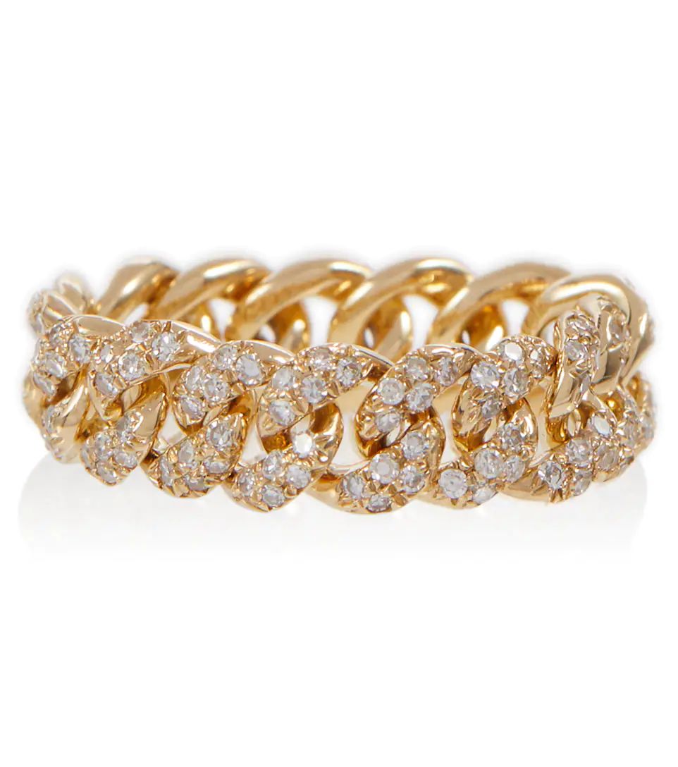 18kt gold chain ring with diamonds | Mytheresa (UK)