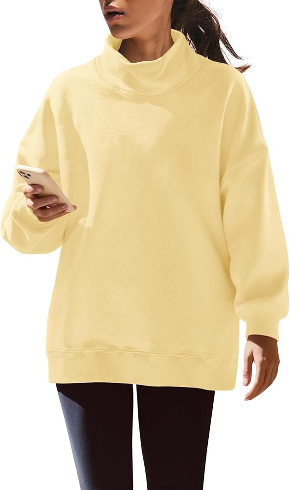 Yanekop Womens Oversized Mock Neck Sweatshirt Casual Turtle Necks Tops | Amazon (US)