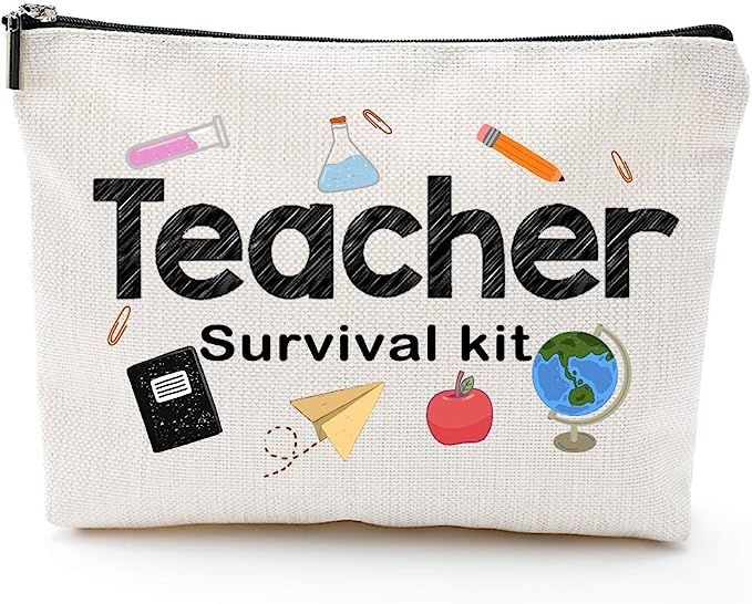 Teacher Survival Kit, Teacher Appreciation Gift for Women, Teacher Pencil Pouch, Teacher Gifts Fo... | Amazon (US)