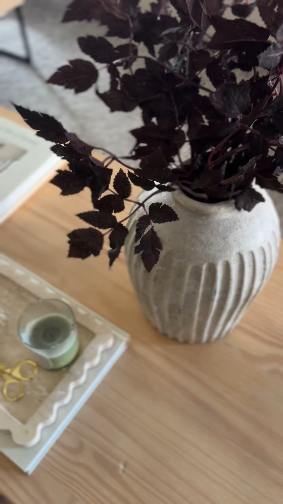 Coffee table details 
Living room decor 
Home decor 
Pottery barn vase 

#LTKSaleAlert #LTKHome