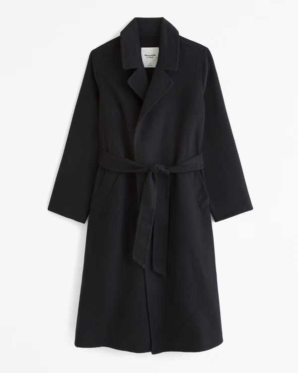 Wool-Blend Belted Blanket Coat | Abercrombie & Fitch (US)