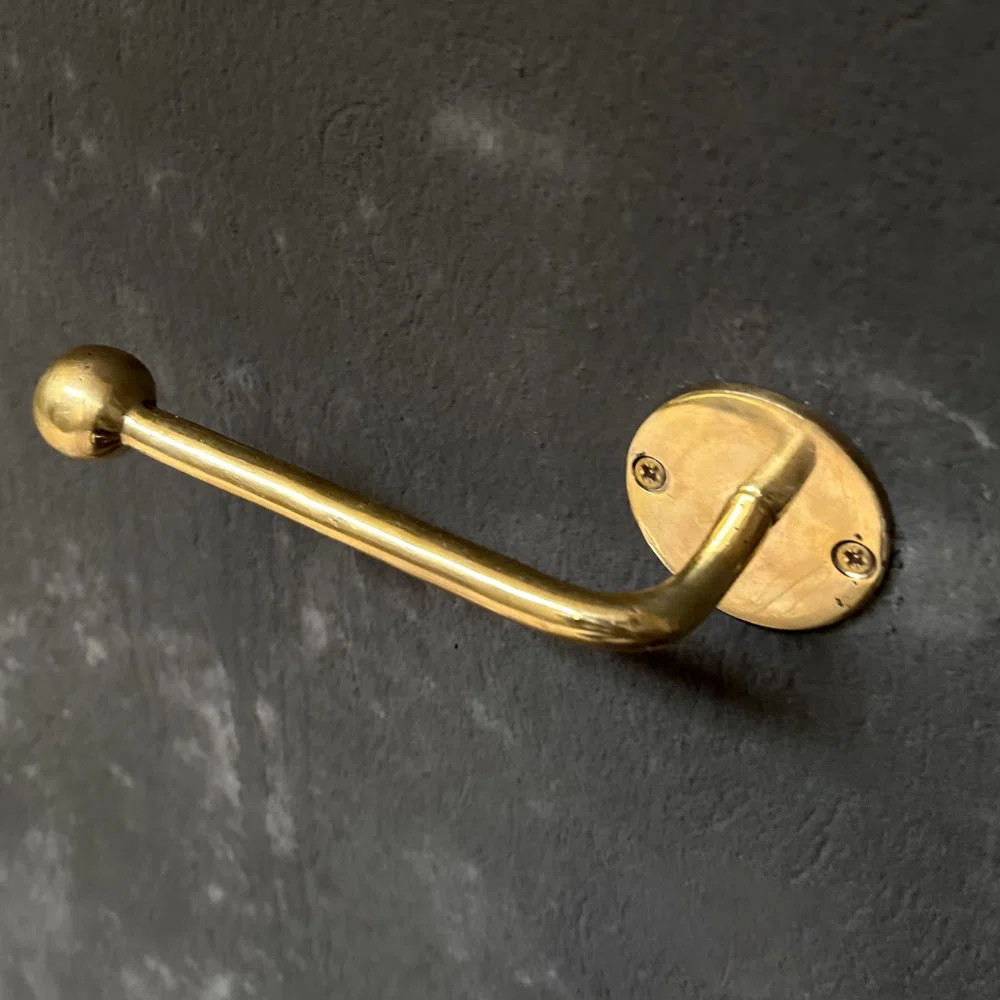 Unlacquered Brass Toilet Paper Holder, Solid Brass Wall Mounted Toilet Roll Holder | Wayfair North America