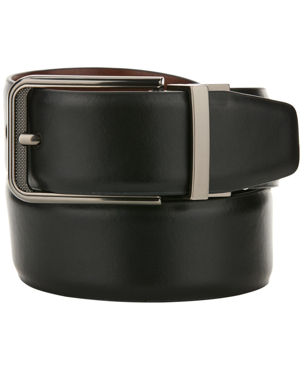 Perry Ellis Portfolio Men's Leather Belt - Black/Brown | Macy's