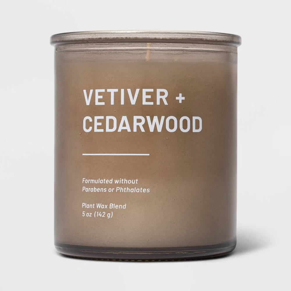 5oz Glass Jar Vetiver and Cedarwood Candle Brown - Project 62 | Target