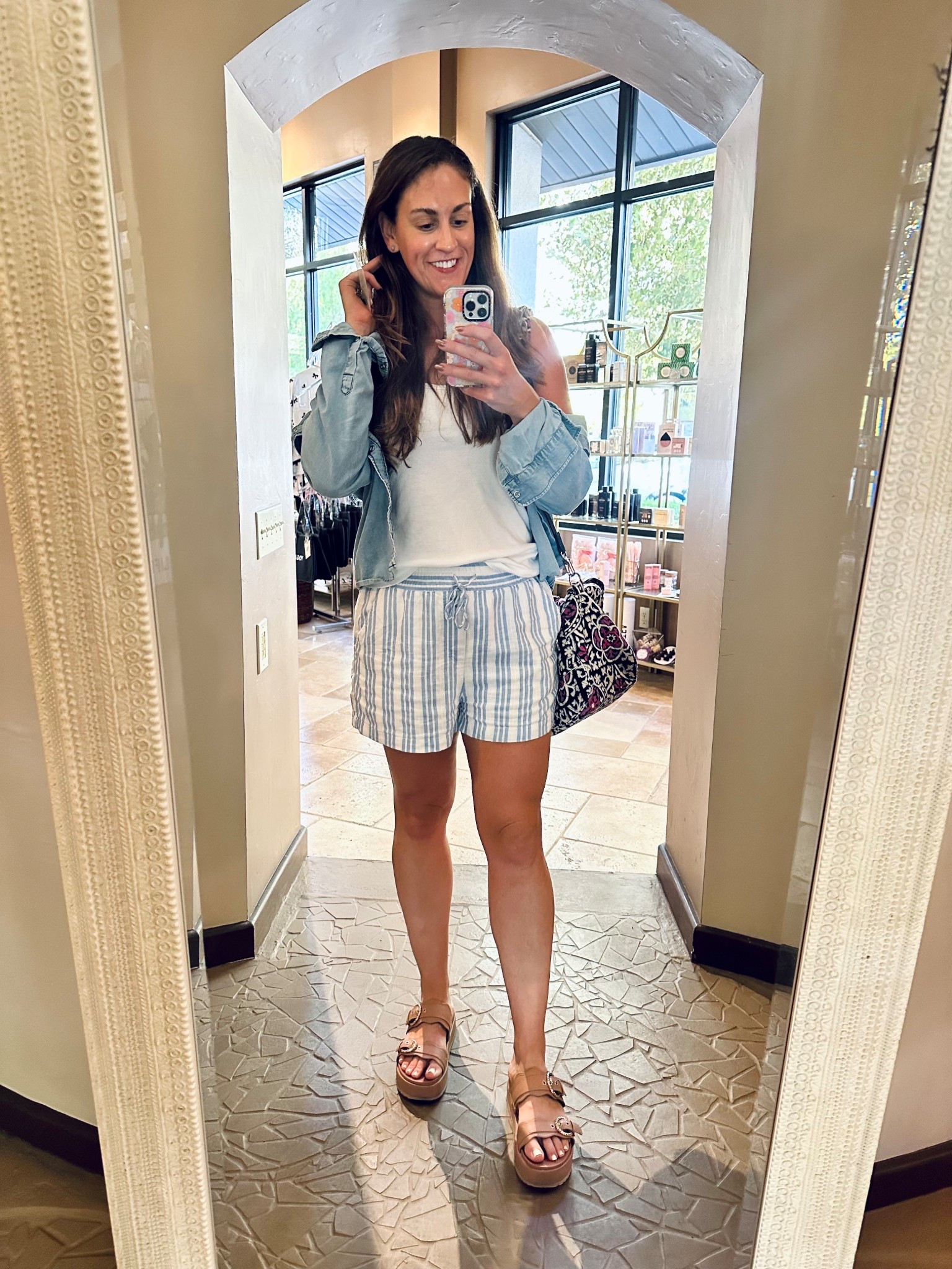 Cute casual for a spa day followed by errands but can’t wait to wear these shorts for my Greek honeymoon! They’re currently on major markdown too. 💙🤍

#LTKFallSale #LTKStyleTip #LTKSaleAlert