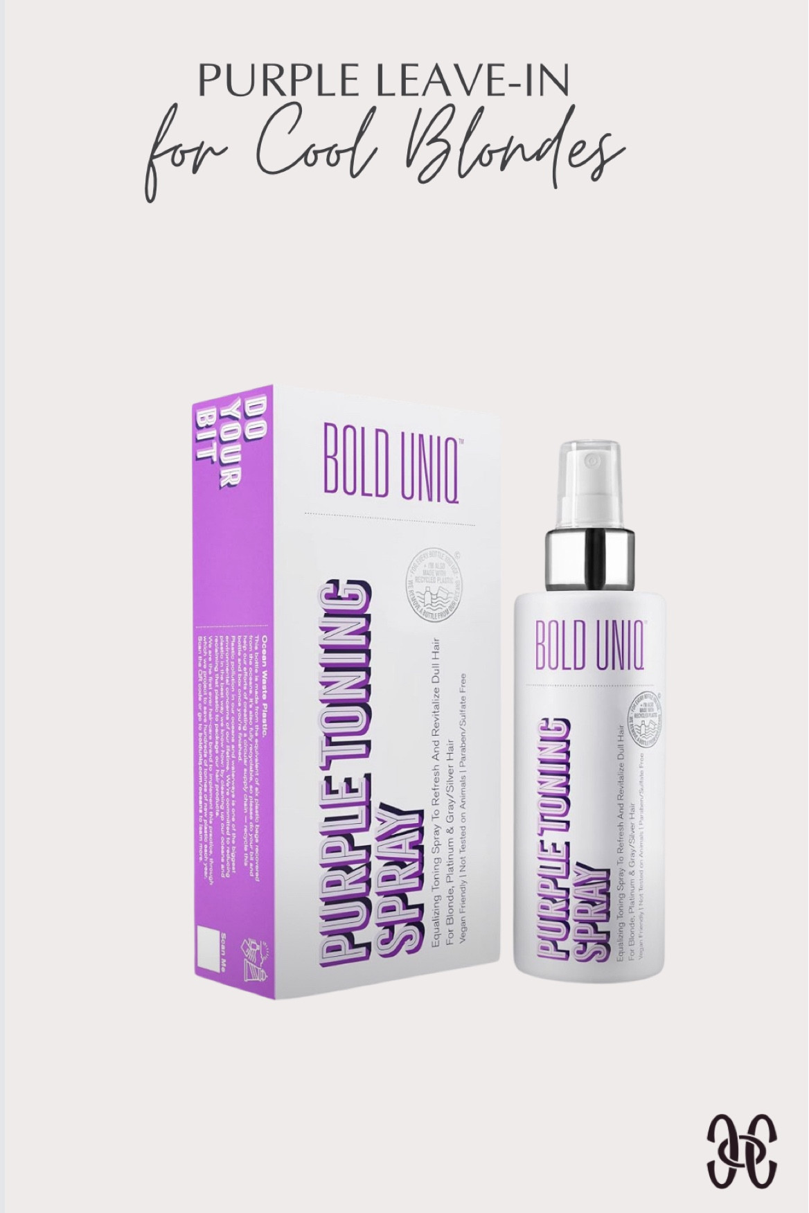 Purple leave-in spray to kick the brass for HOC Winters and Summers 