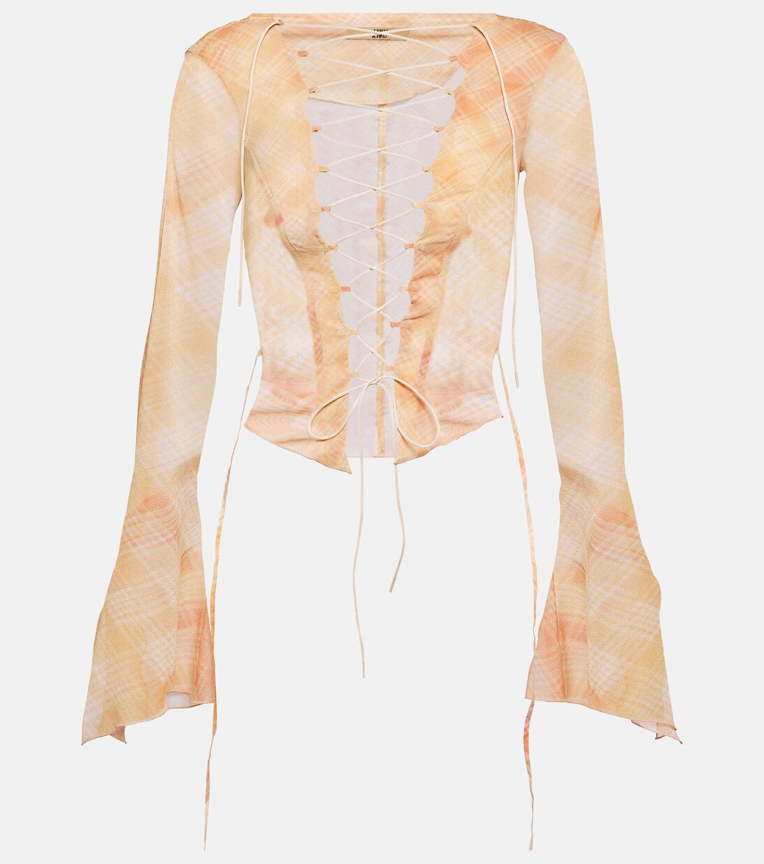 Lace-up silk-blend shirt | Mytheresa (US/CA)