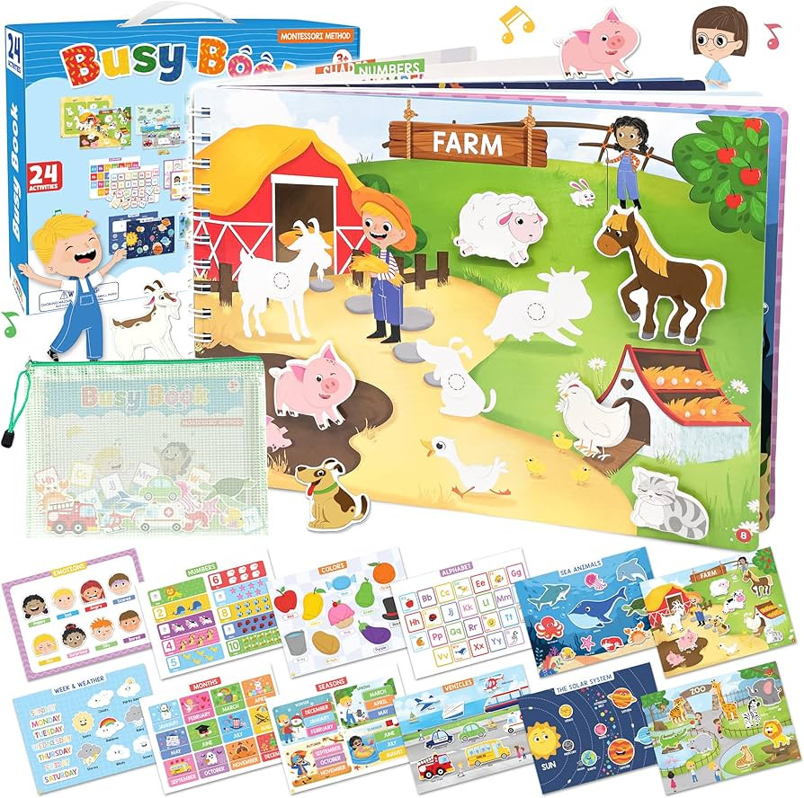 Montessori Busy Book for Toddlers 3+, Kindergarten/ Prek/ Preschool Learning Activities, Autism S... | Amazon (US)