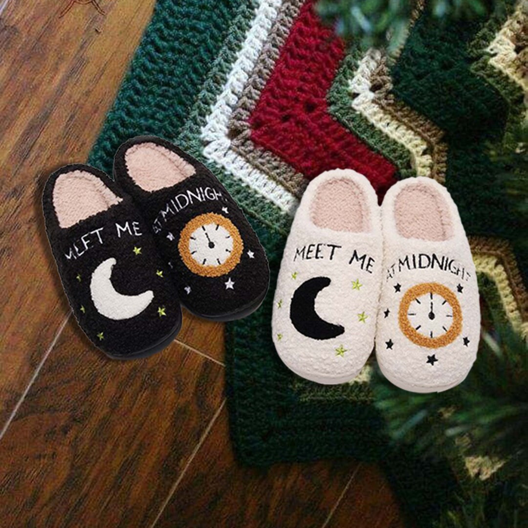 Taylor Meet Me At Midnight Slippers, Xmas Slippers, Casual Warm Home Slippers for Fall & Winter, ... | Etsy (US)