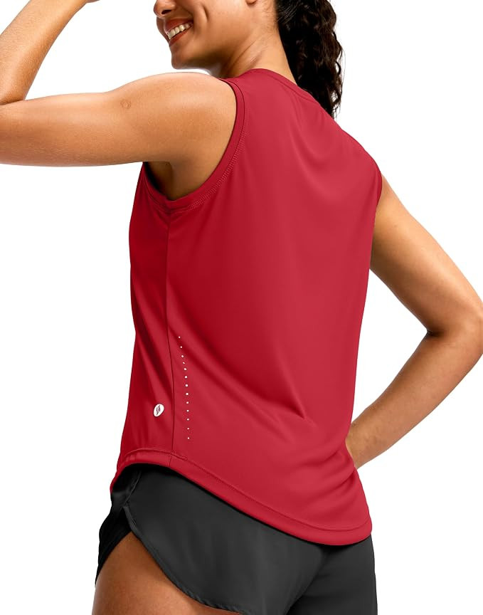 SANTINY Sleeveless Workout Tops for Women Breathable Lightweight Athletic Running Tank Tops Activ... | Amazon (US)