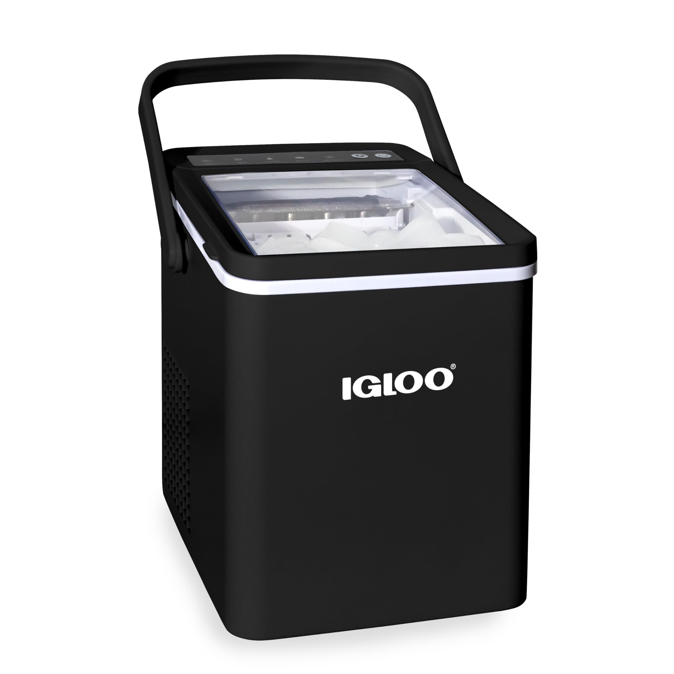 Igloo Premium Self-Cleaning Countertop Ice Maker Machine, Handled Portable Ice Maker, Produces 26 lbs. in 24 hrs. with Ice Cubes Ready in 6-8 Minutes, Comes with Ice Scoop and Basket | Amazon (US)