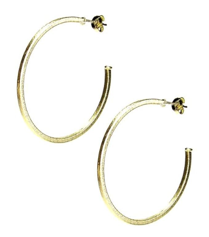 Sheila Fajl 1.75" Perfect Hoop Earrings in Brush Gold Plated | Amazon (US)