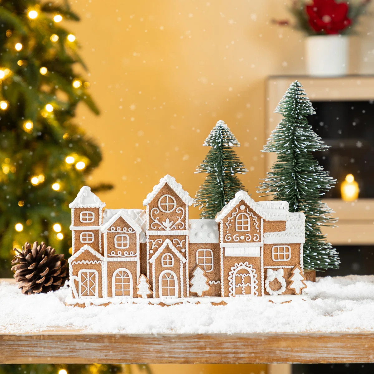 12.00"L Christmas Resin Gingerbread Townhouse Table Decor | Wayfair North America