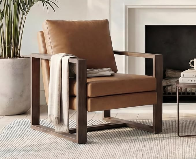 CIMOTA Modern Mid Century Accent Chair Comfy Armchair with 8.5" Thick Cushion & Armrests Upholste... | Amazon (US)