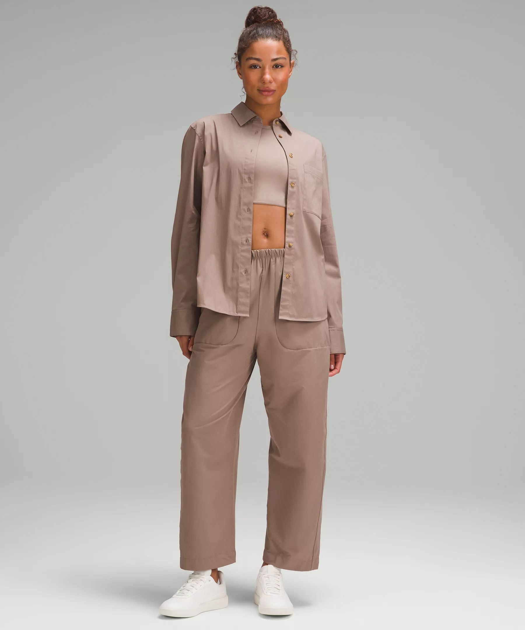 Cotton-Blend Poplin Button-Down Shirt | Women's Long Sleeve Shirts | lululemon | lululemon (CA)