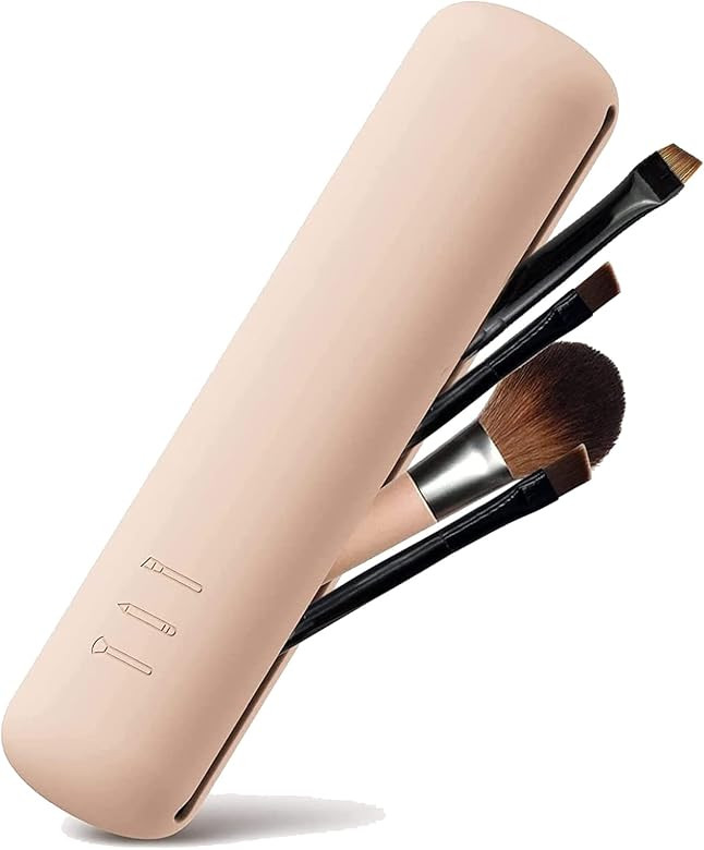 Travel Makeup Brush Holder, Silicone Makeup Brush Bag, Soft Portable Washable Trendy Cosmetic Bru... | Amazon (CA)