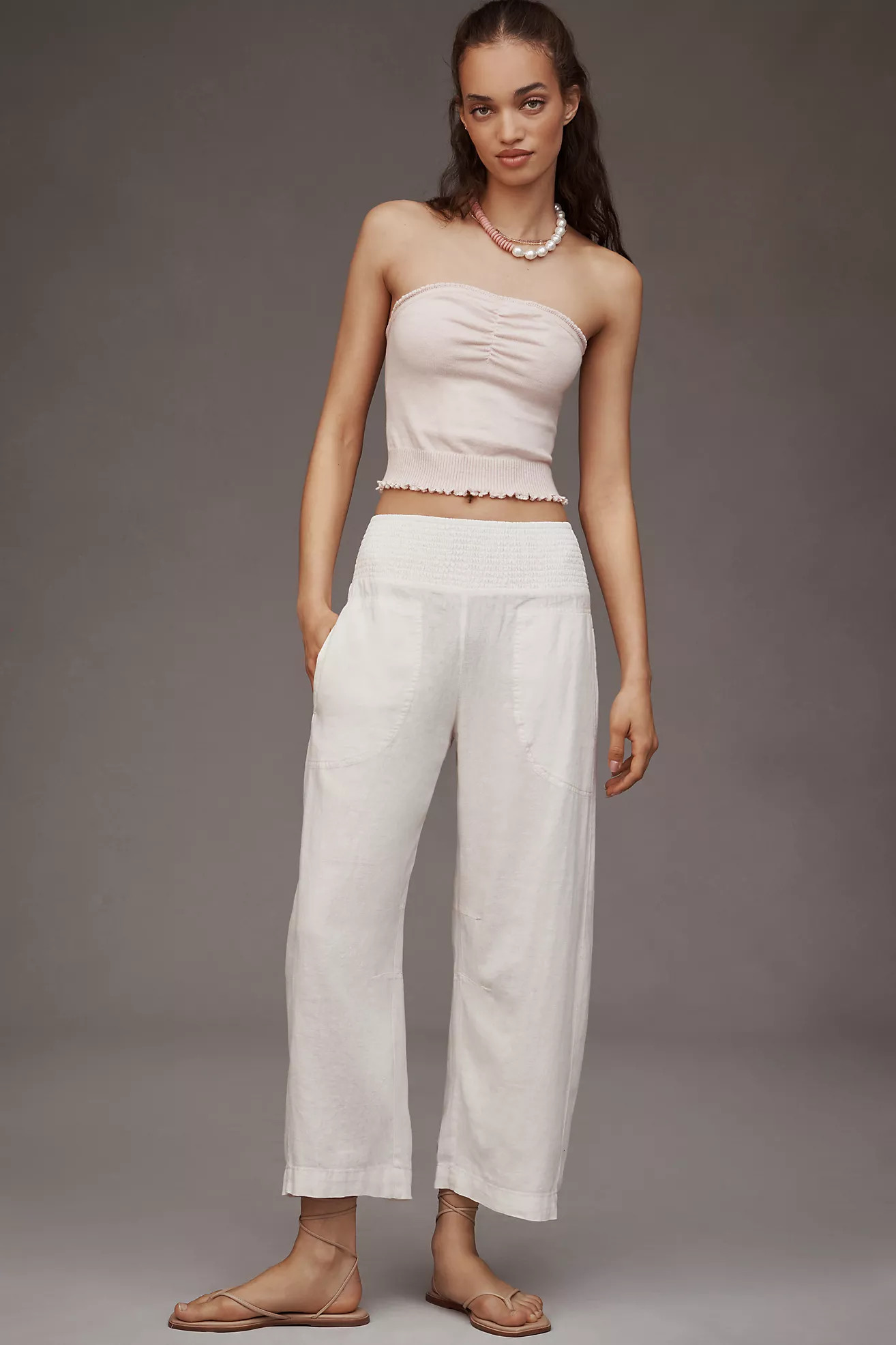 The Reese Linen Blend Pull-On Barrel Pants by Pilcro | Anthropologie (US)