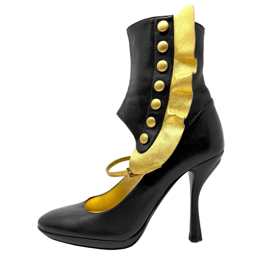 Prada SS08 Fairy Runway Leather Mary Jane Boot Heels 37.5 | Poshmark