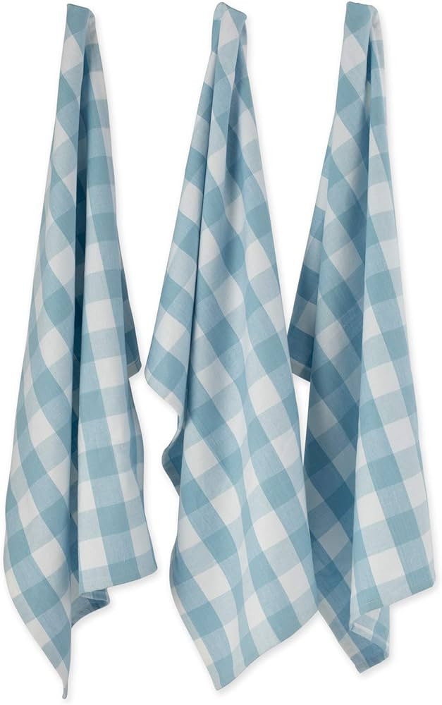 DII Buffalo Check Kitchen Collection, Classic Farmhouse Dishtowel Set, 20x30, White & Light Blue,... | Amazon (US)