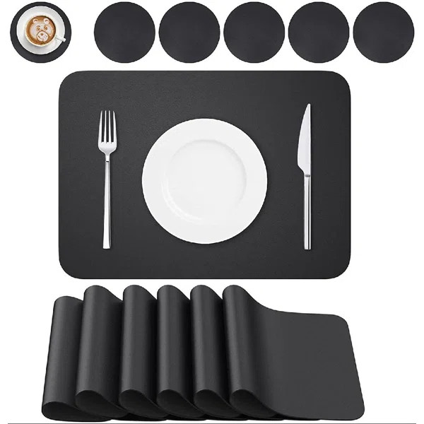 Washable Waterproof 12 Piece Placemat Set (Set of 12) | Wayfair North America