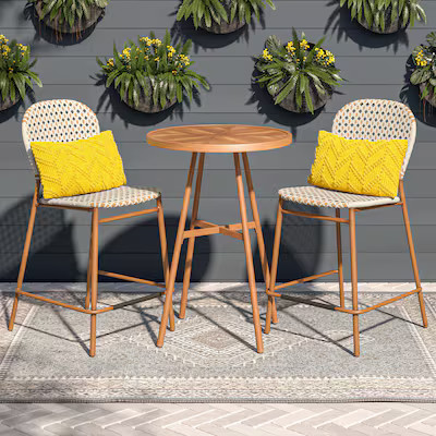 Origin 21 Summers Walk 3-Piece Brown Wicker Bar Height Patio Set | Lowe's