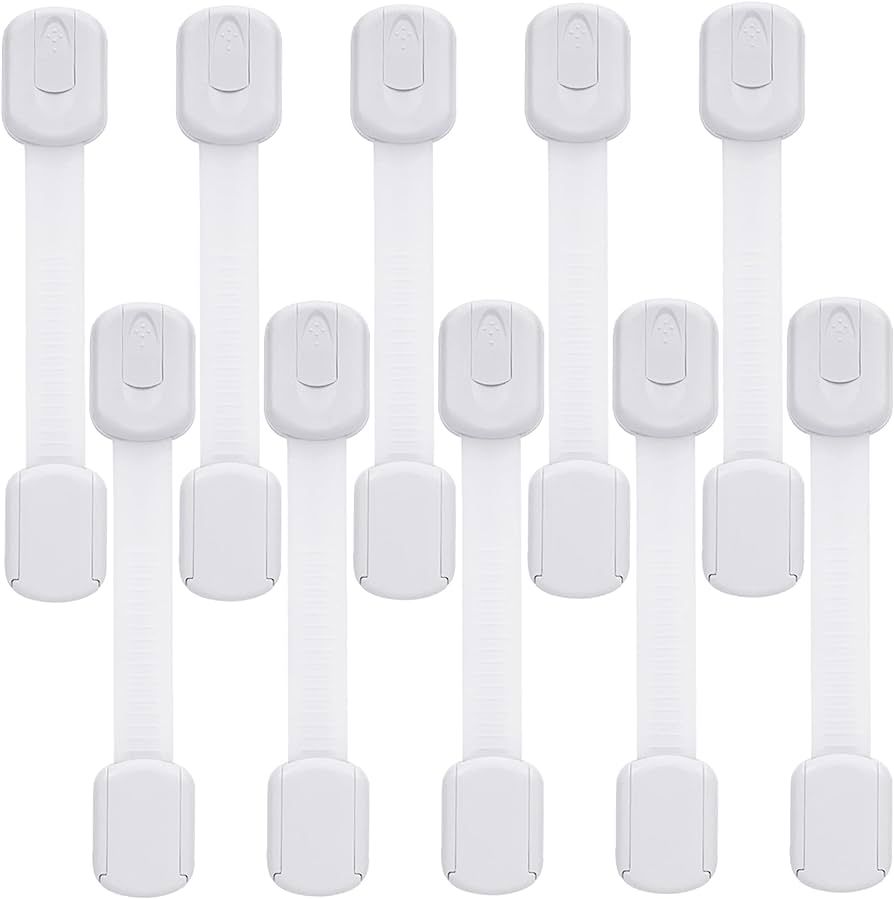 Child Safety Cabinet Locks - (10 Pack) Baby Proofing Latches to Drawer Door Fridge Oven Toilet Se... | Amazon (US)