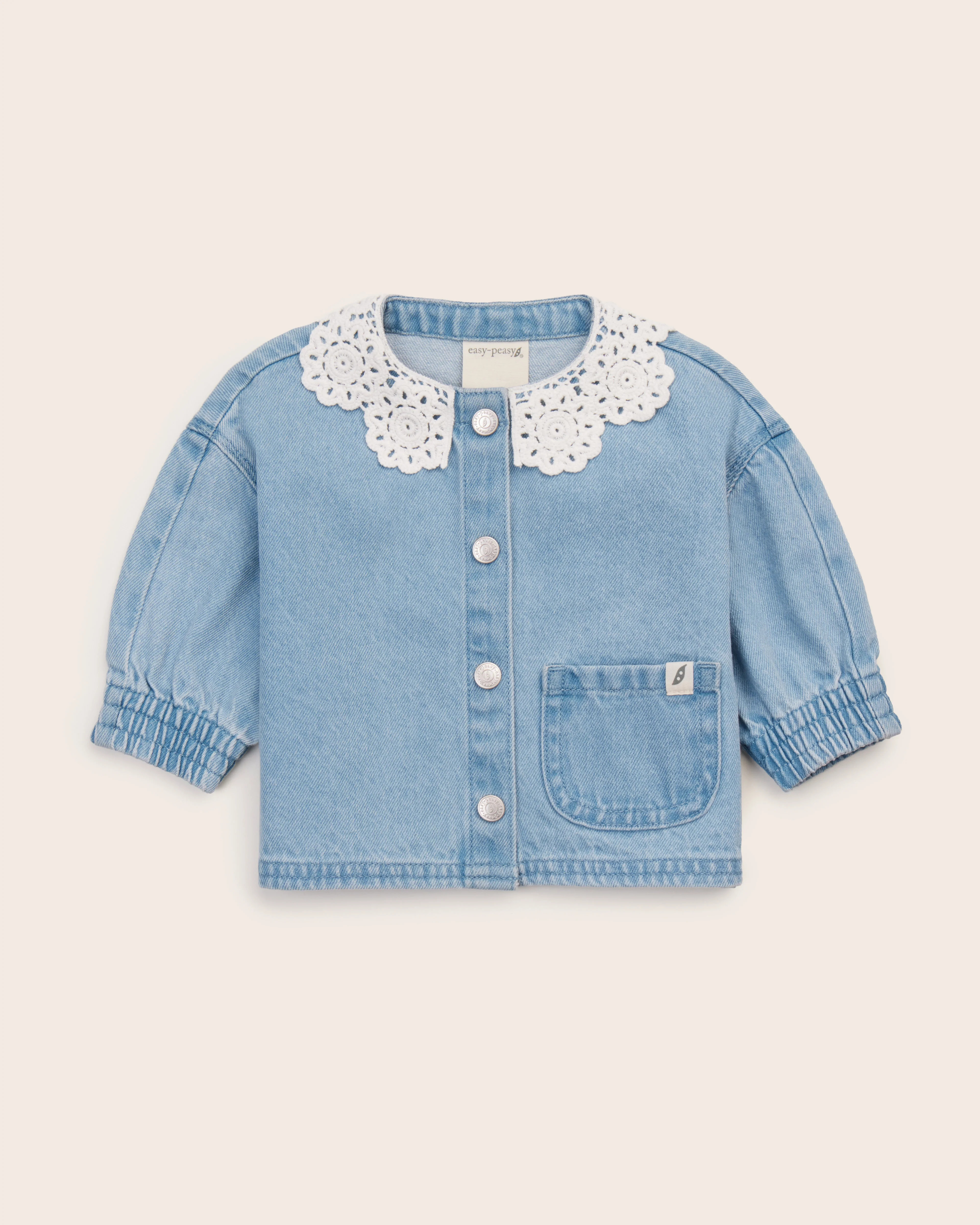 Eyelet Collar Denim Jacket | easy-peasy