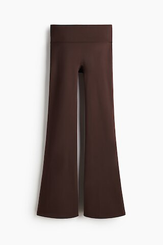H & M - Flared Sports Fleece Leggings with SoftMove - Brown | H&M (US + CA)
