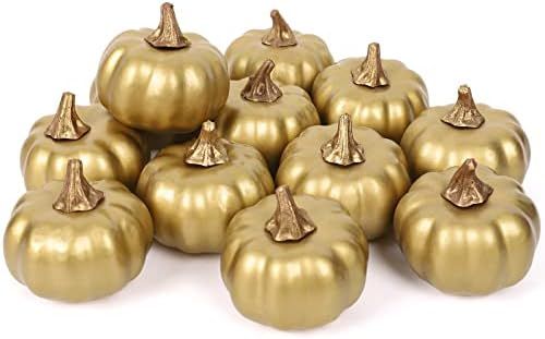 Whaline Artificial Pumpkins Bulk Vintage Gold Pumpkin Harvest Lifelike Pumpkin Fake Foam Pumpkin ... | Amazon (US)