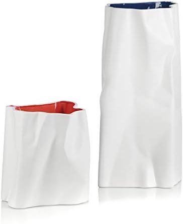 IMPULSE! Paper Short Vase White with Red Colored Interior | Amazon (US)