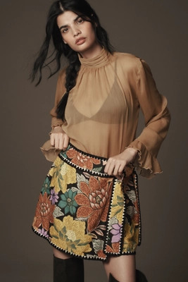 Farm Rio Linen Wrap Skort | Anthropologie (US)