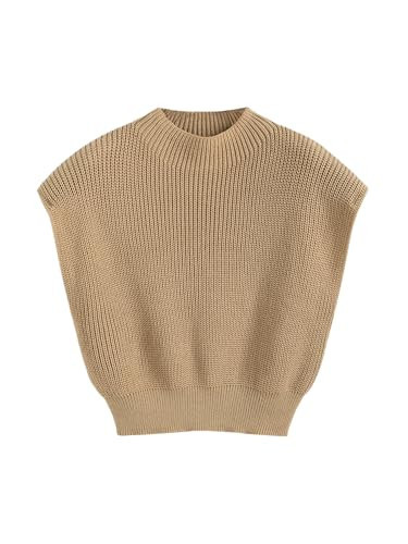 CIDER Women's Casual Sleeveless Knit Vest Sweater Pullover Stylish and Comfortable Plus Size Camel | Amazon (US)