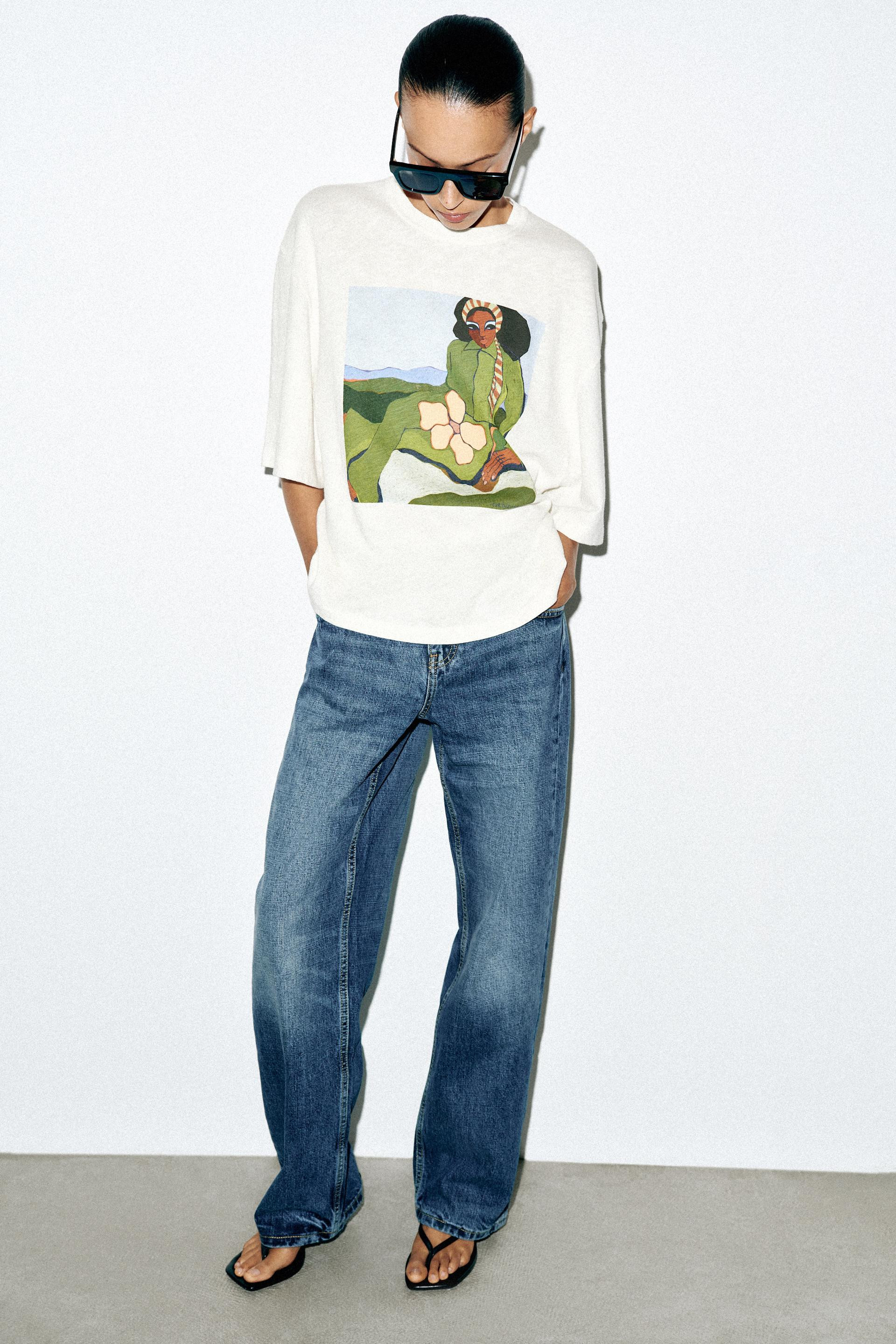 Zara - Cortney Rustic T-Shirt - Ecru - L - Woman | Zara US