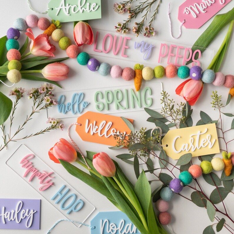 hello SPRING Acrylic Sign, Easter Book Nook Sign, Spring Decor, Easter Decorations, Spring Sign, ... | Etsy (US)