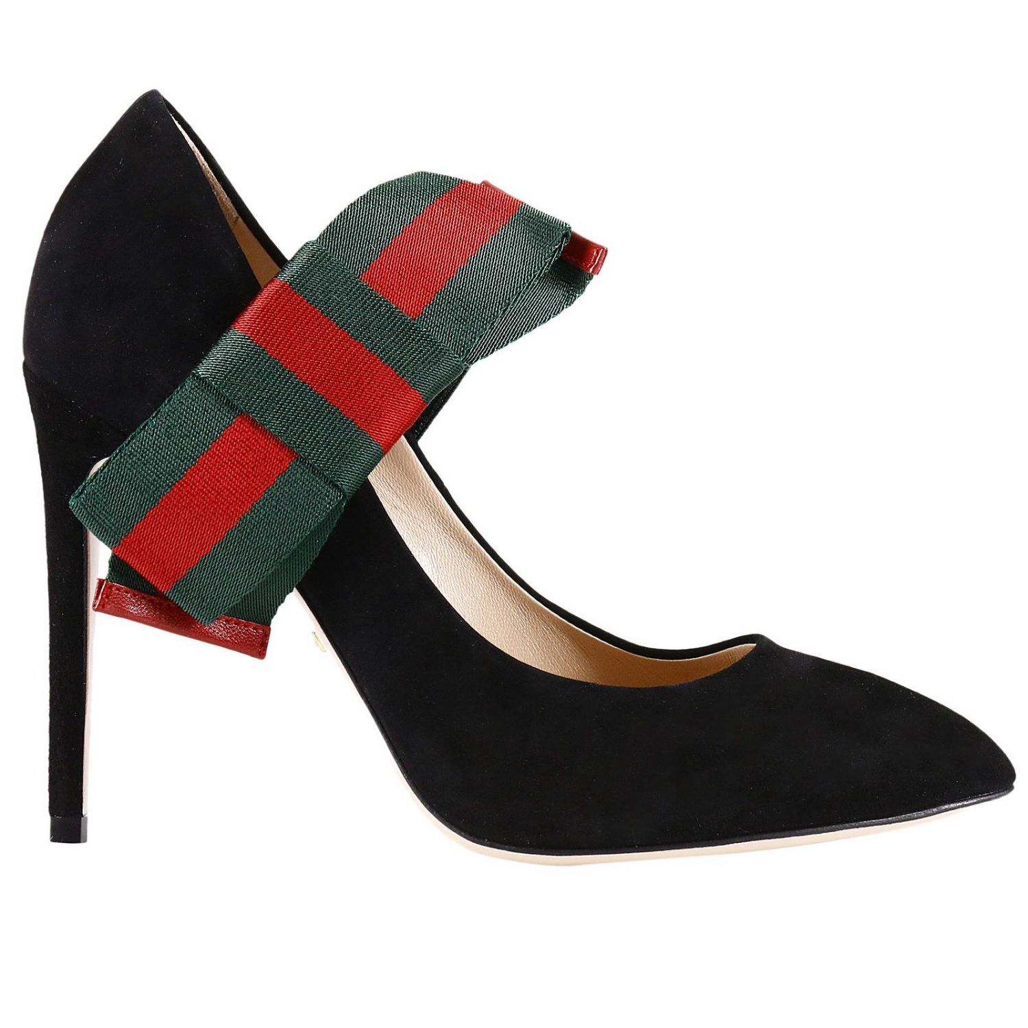 Pumps Bow Pumps In Suede With Removable Maxi Web Bow | Giglio.com