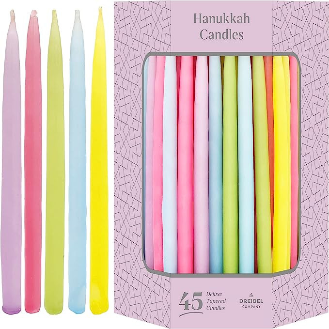 Dripless Deluxe Tapered Hanukkah Candles, Multicolored Pastel Decorations, Chanukkah Menorah Cand... | Amazon (US)
